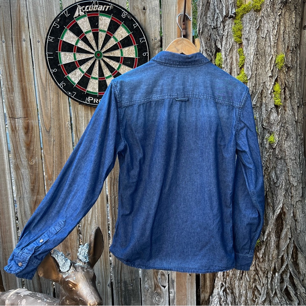 Pull&Bear Denim Pocket Button Down Shirt. - image 3